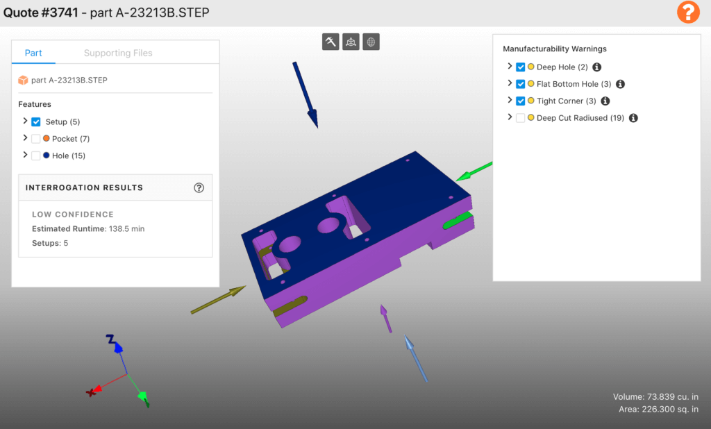 How Paperless Parts approaches parts for CNC interrogation