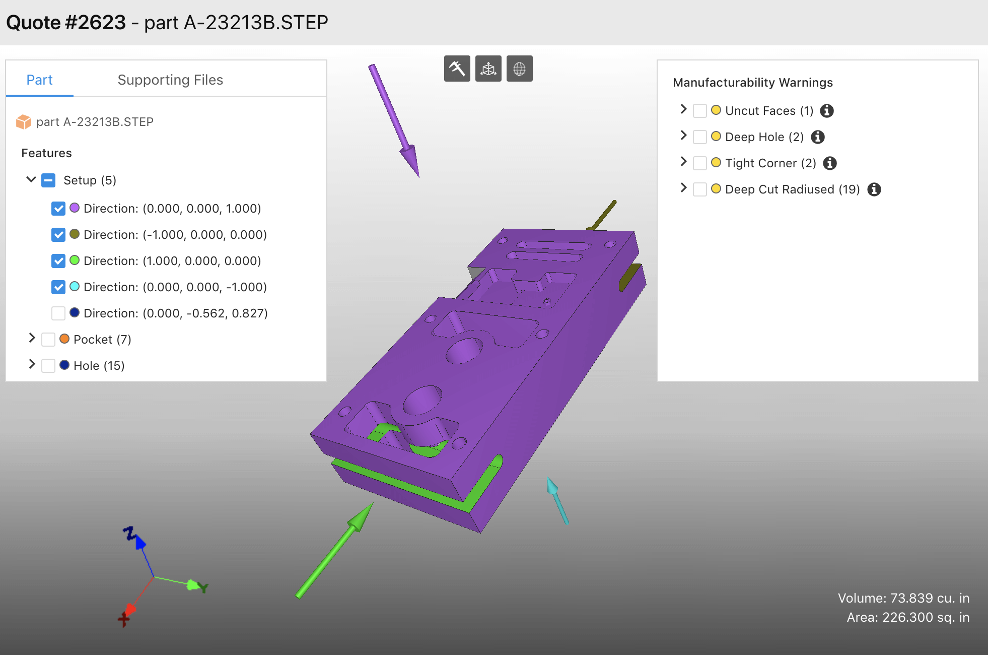 See the estimated setups and the features Paperless Parts identifies to estimate run times.png