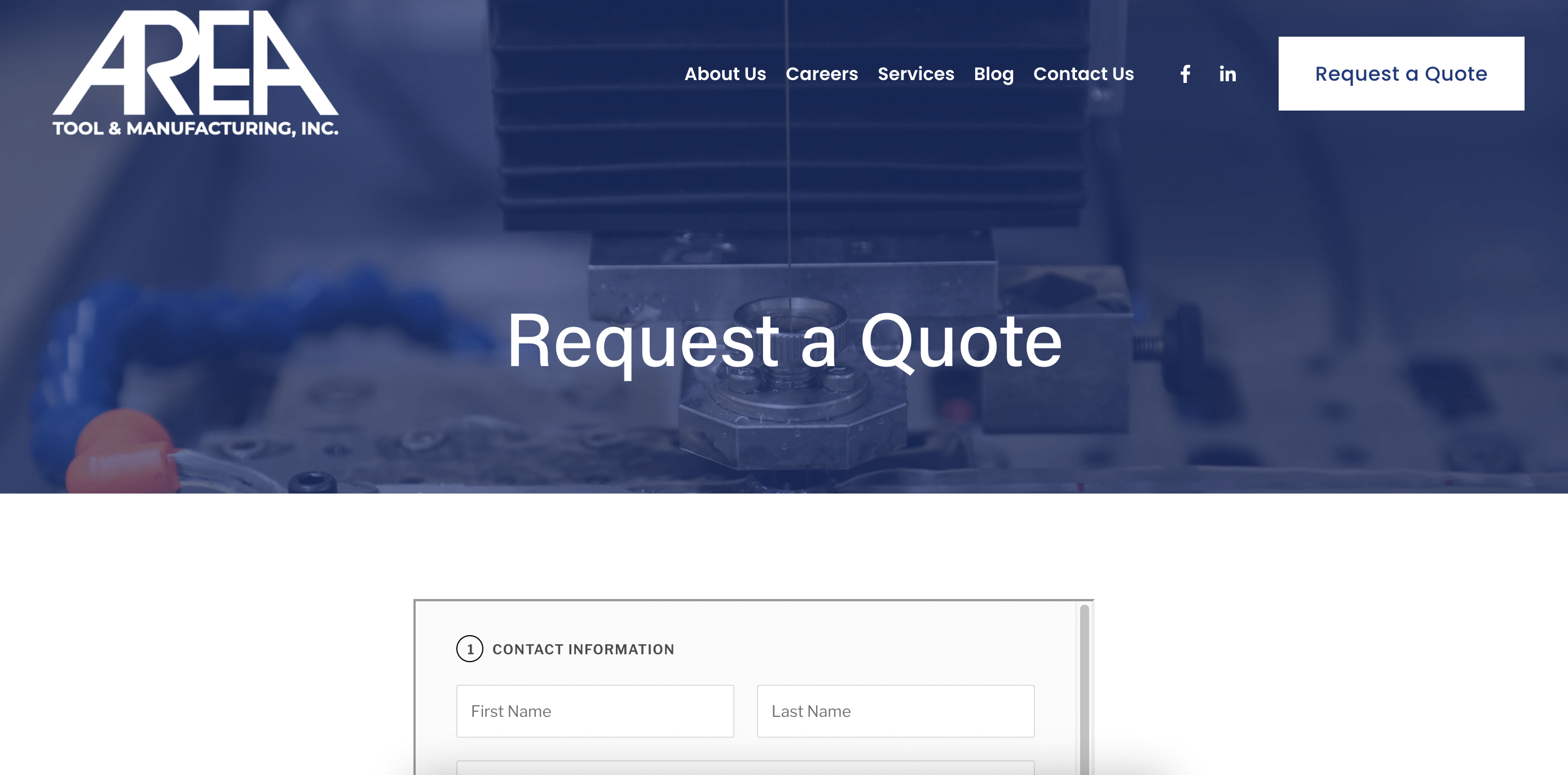 Request a Quote Page