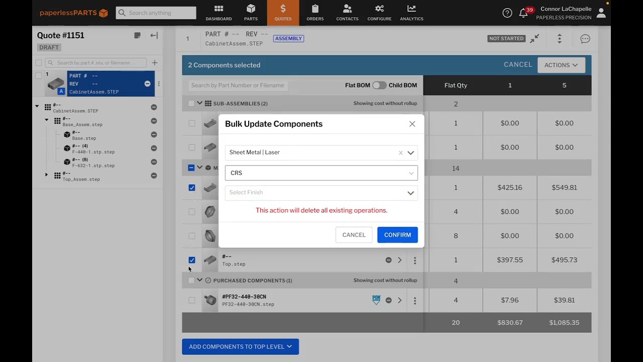 Quoting Assemblies Paperless Parts