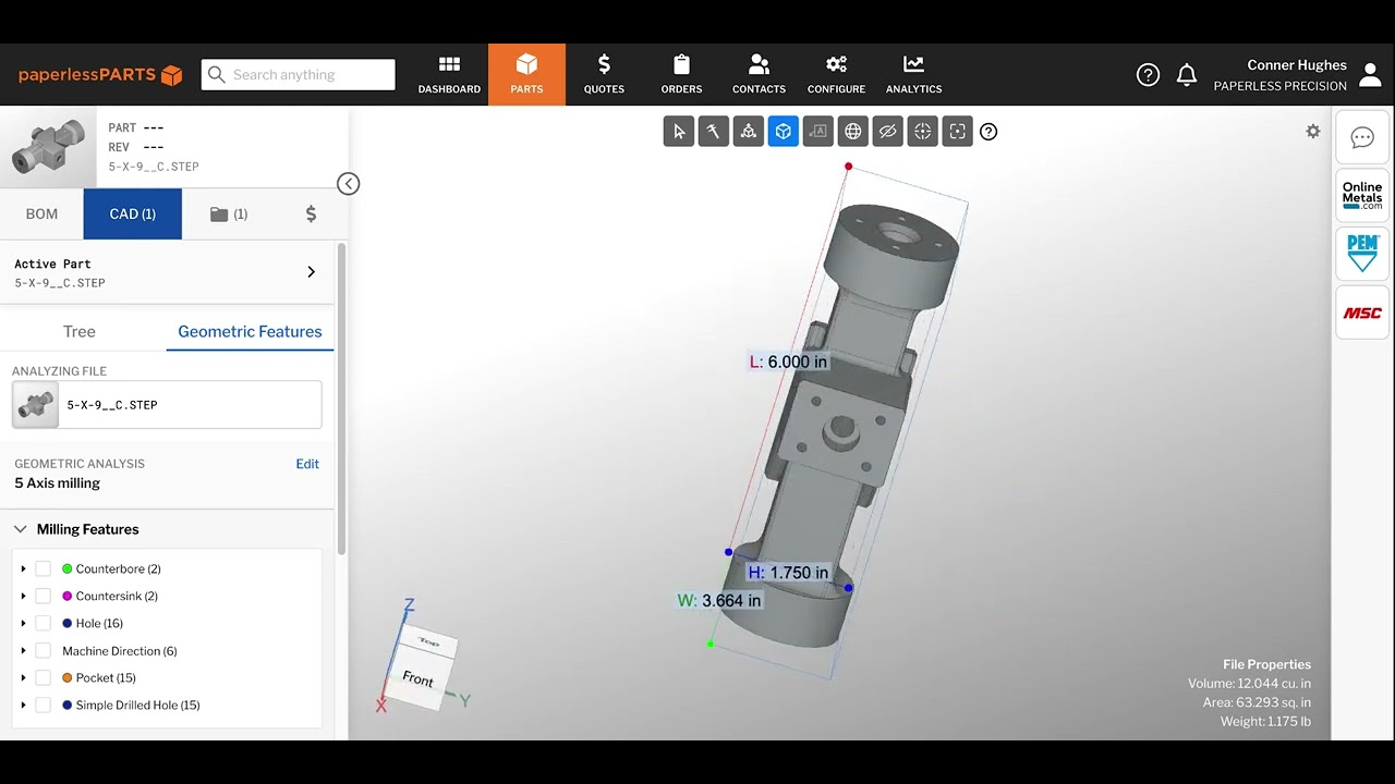 Paperless Parts &amp; Online Metals Integration