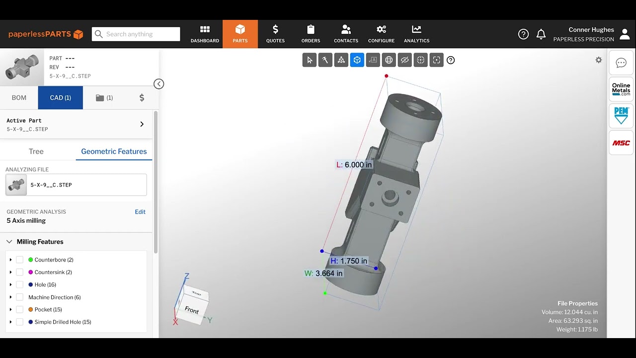 Paperless Parts &amp; Online Metals Integration
